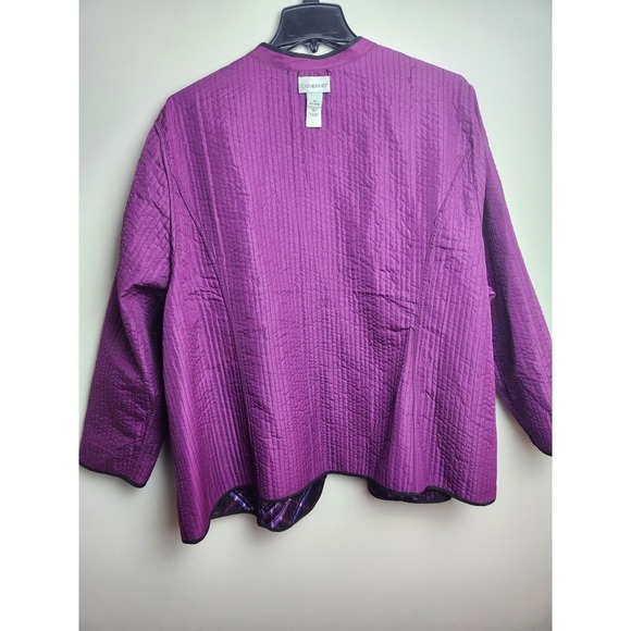 Catherines reversible Quilted jacket Berry Pink Plaid 4X spring - Picture 5 of 11